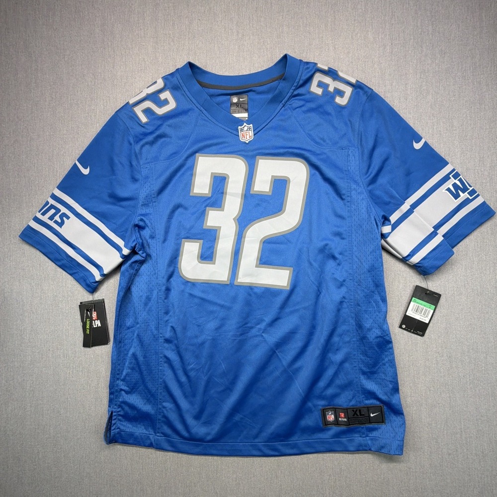 Detroit Lions #32 Deandre Swift NFL Blue Jersey Men's XL Nike On Field